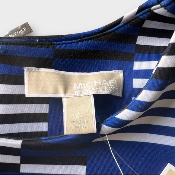 1. Michael Kors Black, Blue and White Sheath Dress Size 6 - Picture 6 of 10